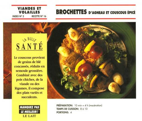 Brochettes d'agneau et couscous épicé de Bon Appétit | Photo de PassionRecettes