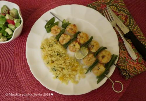 Brochettes de crevettes au lait de coco, version 2 + de Messidor | Photo de Messidor