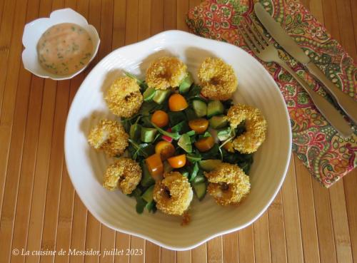 Crevettes croustillantes, sauce mayo-orange + de Messidor | Photo de Messidor