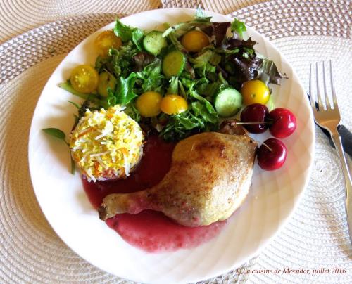 Cuisses de canard braisées aux cerises fraîches + de Messidor | Photo de Messidor