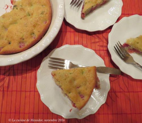 Fausse tarte amandine, courgette, lime et framboises de Messidor | Photo de Messidor