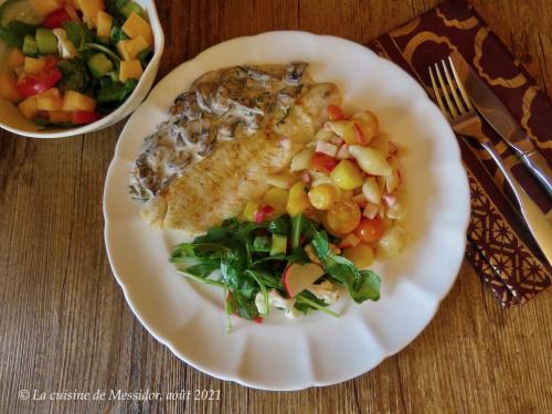 Filets de doré, sauce crémeuse aux champignons, bis + de Messidor | Photo de Messidor