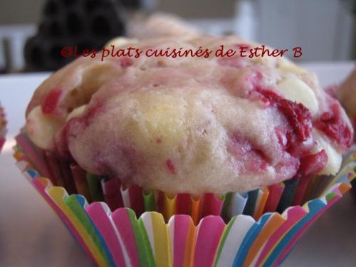 Muffins aux framboises et chocolat blanc de Esther B | Photo de Estherb