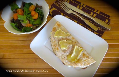 Quesadilla de poulet, à la poire et au camembert + de Messidor | Photo de Messidor