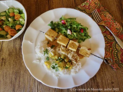 Brochettes de tofu satay + de Messidor | Photo de Messidor