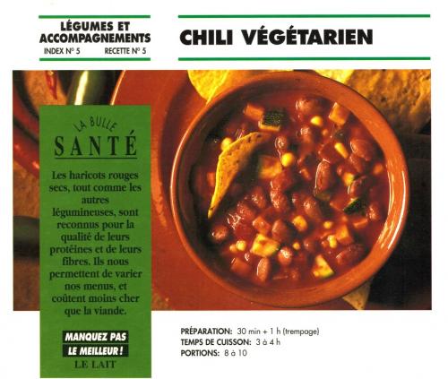 Chili végétarien de Bon Appétit | Photo de PassionRecettes