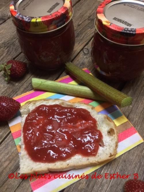 Confiture de rhubarbe et de fraises (pas trop sucrée de Esther B | Photo de Estherb