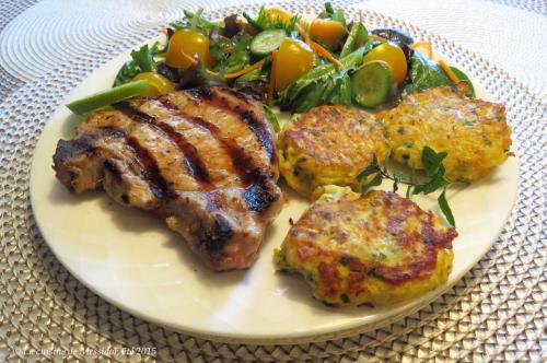 Côtelettes de porc, marinade mojo + croquettes de courgettes de Messidor | Photo de Messidor