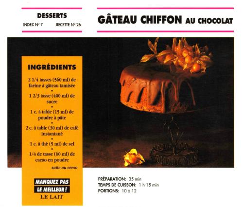 Gâteau chiffon au chocolat de Bon Appétit | Photo de PassionRecettes