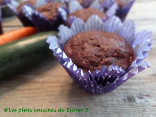 Muffins aux courgettes, carottes et chocolat de Esther B | Photo de Estherb