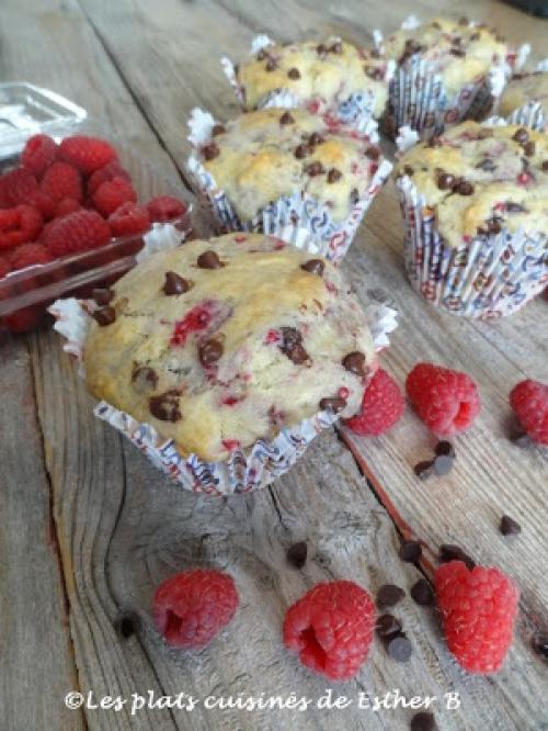 Muffins aux framboises et aux pépites de chocolat de Esther B | Photo de Estherb