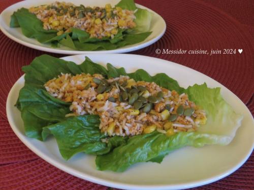 Petit repas froid sur feuilles de romaine + de Messidor | Photo de Messidor