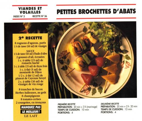 Petites brochettes d'abats de Bon Appétit | Photo de PassionRecettes