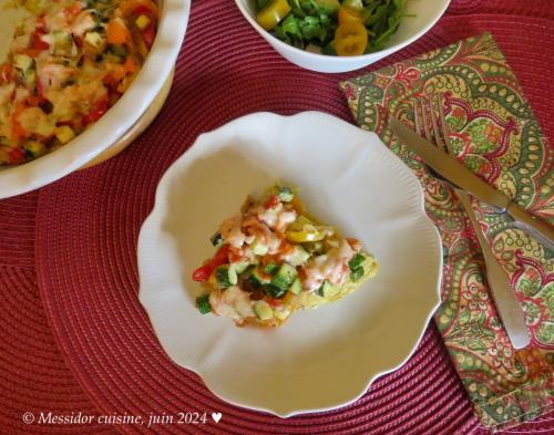 Poêlée de légumes au saumon fumé sur pâte soufflée + de Messidor | Photo de Messidor