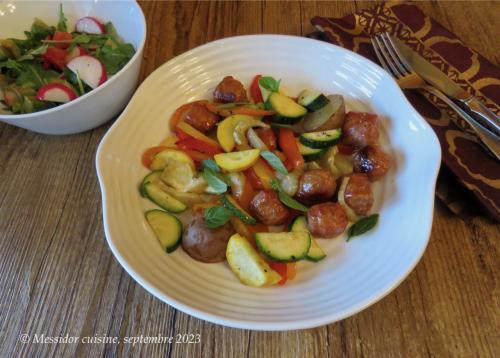 Poêlée de saucisses et légumes d'automne + de Messidor | Photo de Messidor