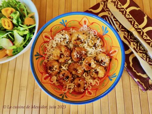 Vacances en cuisine 8. crevettes sucrées-salées grillées de Messidor | Photo de Messidor