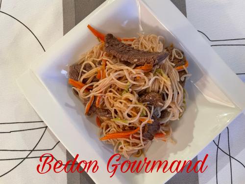 Vermicelles de riz au boeuf et chou chinois de Bedon Gourmand | Photo de Bedon gourmand