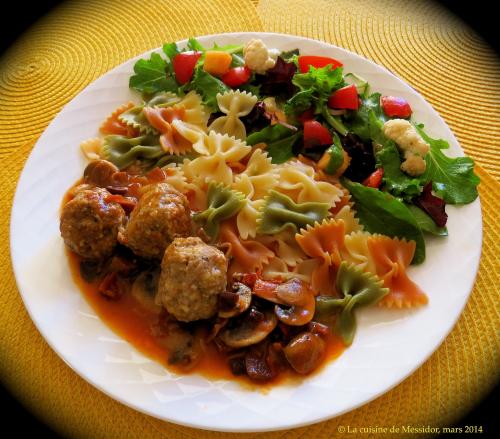 Boulettes de veau, sauce au prosciutto et aux tomates séchées de Messidor | Photo de Messidor