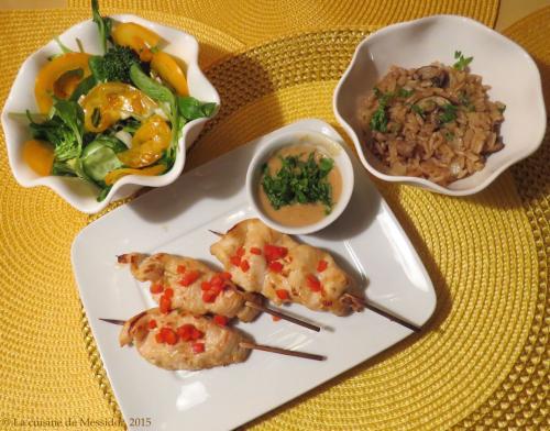 Brochettes de poulet, sauce satay express de Messidor | Photo de Messidor