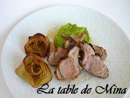 Carré d'agneau croûte moutarde, fleurs de pommes de terre de Mamina13 | Photo de Mamina13