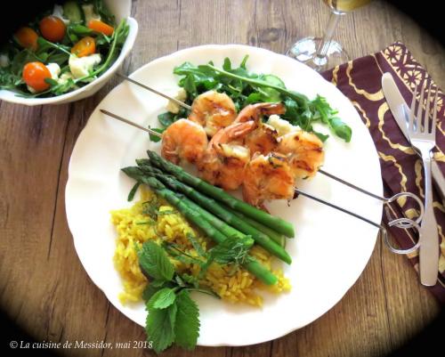 Crevettes bbq marinées au citron, riz aux pommes + de Messidor | Photo de Messidor