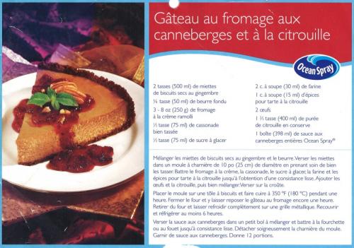 Gâteau au fromage aux canneberges et à la citrouille de Ocean Spray | Photo de PassionRecettes