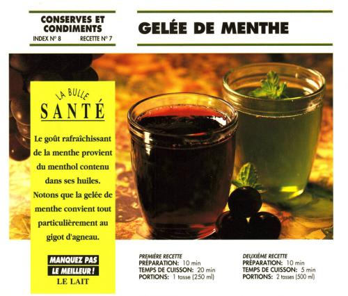 Gelée de menthe - gelée de raisin de Bon Appétit | Photo de PassionRecettes