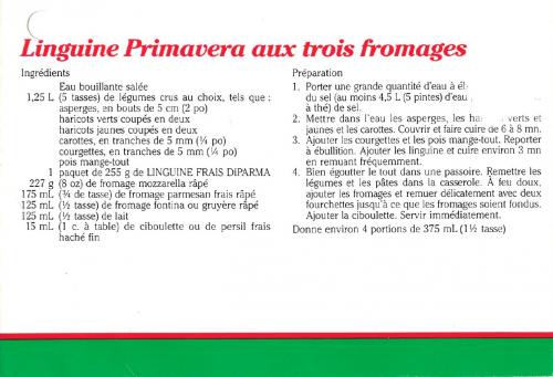 Linguine primavera aux trois fromages de Diparma | Photo de PassionRecettes