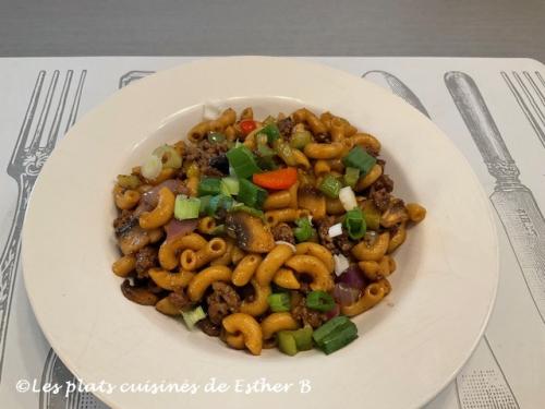 Macaroni chinois au bœuf haché avec sauce tériyaki de Estherb | Photo de Estherb