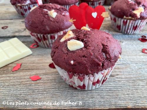 Muffins rouge velours (red velvet) et au fromage à la crème de Estherb | Photo de Estherb