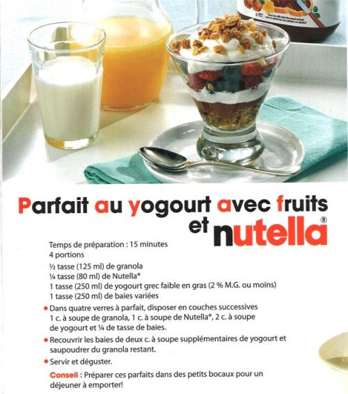 Parfait au yogourt avec fruits de Nutella | Photo de PassionRecettes