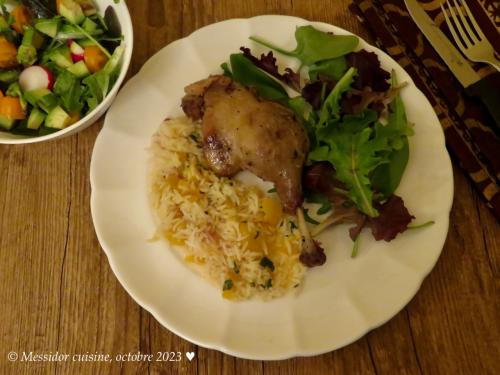 Riz à l'orange à déguster avec cuisses de canard confites de Messidor | Photo de Messidor