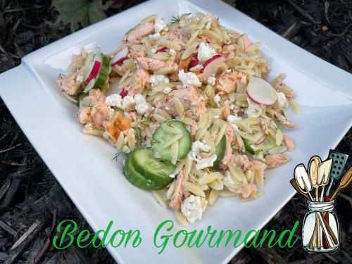 Salade d'orzo au saumon et au feta de Bedon Gourmand | Photo de Bedon gourmand