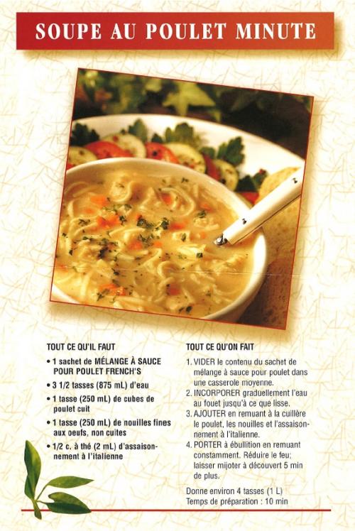 Soupe au poulet minute de French's | Photo de PassionRecettes