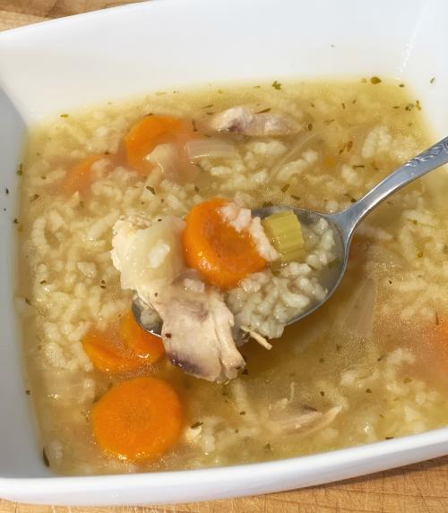 Soupe de riz arborio, poulet et légumes à l'instant pot de Mireille | Photo de Mireille