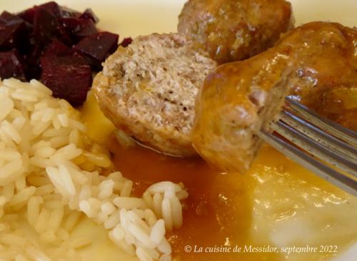 Boulettes de porc, sauce aux saveurs de pomme + de Messidor | Photo de Messidor