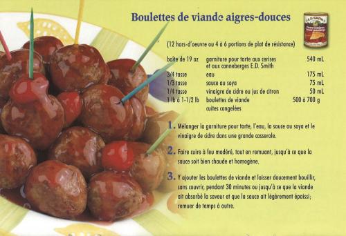 Boulettes de viande aigres-douces de E.d. Smith | Photo de PassionRecettes