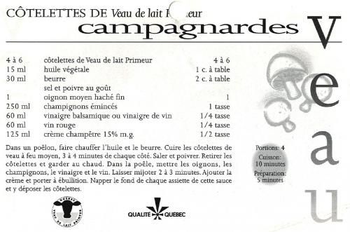 Côtelettes de veau de lait primeur campagnardes | Photo de PassionRecettes