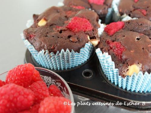 Muffins triple chocolat aux framboises de Esther B | Photo de Estherb