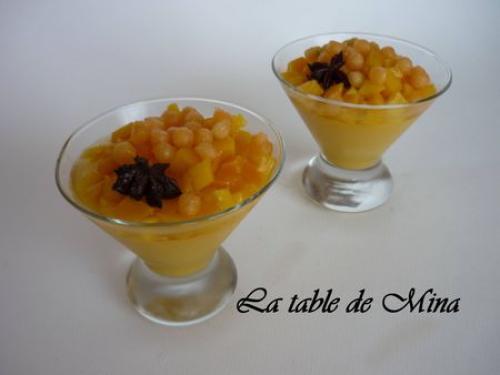 Panna cotta mangue-orange et ses billes de melon de Mamina13 | Photo de Mamina13