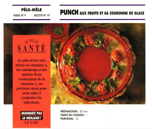 Punch aux fruits et sa couronne de glace de Bon Appétit | Photo de PassionRecettes