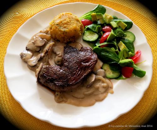 Semelle de boeuf, sauce stroganoff de Messidor | Photo de Messidor