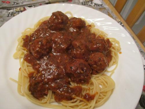 Spaghetti aux boulettes de viande à la mijoteuse de Corralou | Photo de Corralou