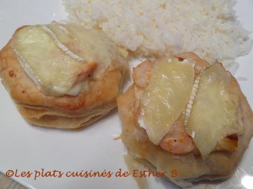 Vol-au-vent au saumon, aux crevettes et au brie de Esther B | Photo de Estherb