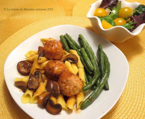 Boulettes de poulet à l'italienne, sauce aux champignons de Messidor | Photo de Messidor