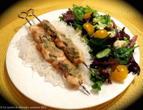 Brochettes de poulet au four, sauce thaïe de Messidor | Photo de Messidor