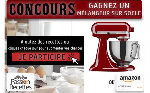 ** concours - gagnez un mélangeur sur socle ou une carte cadeau amazon ** | Photo de PassionRecettes