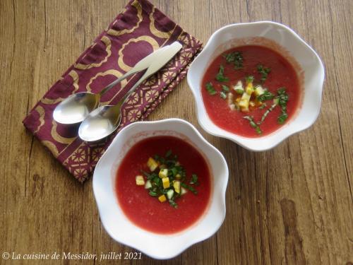 Gaspacho aux tomates et au melon d'eau, version 2 de Messidor | Photo de Messidor