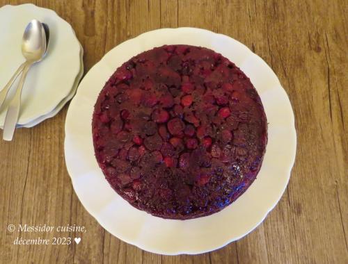 Gâteau renversé aux canneberges et au chocolat + de Messidor | Photo de Messidor