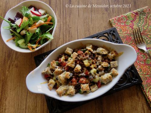 Gratin express aux champignons et aux lentilles + de Messidor | Photo de Messidor